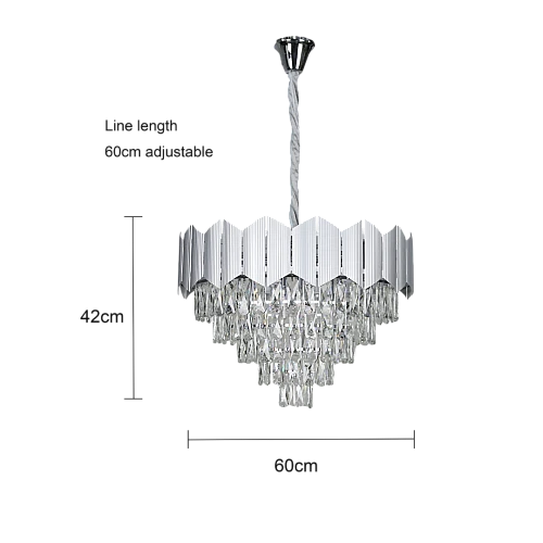 نجف مودرن فضي E14*9L مقاس 60 سم