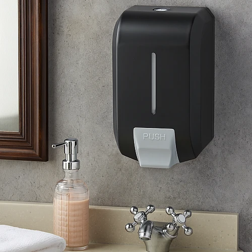 موزع صابون يدوي ضغاط كبير لون اسود