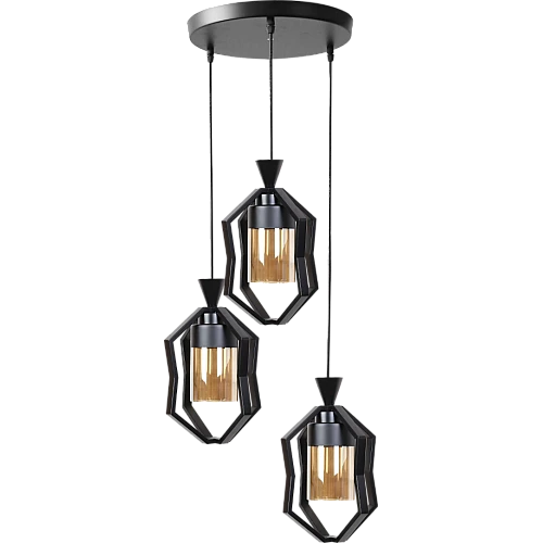 علاقي مودرن اسود E27*3