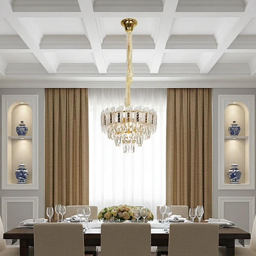 نجف مودرن ذهبي E14*5 مقاس 400 ملم