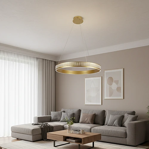 نجف مودرن ذهبي لون الانارة 3اضاءات 85 واط قطر 60 سم