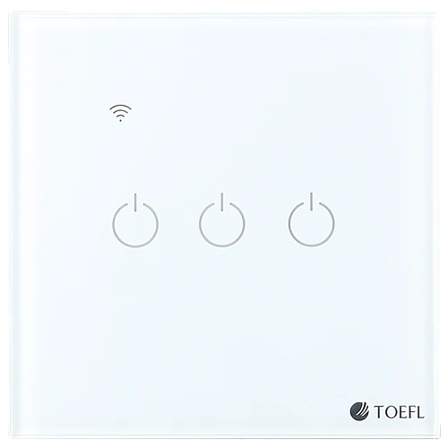 مفتاح ثلاثي ذكي تحكم عن بعد WiFi سهل الاستخدام يعمل باللمس تحكم بالجوال متوافق مع اليكسا وجوجل هوم توفل