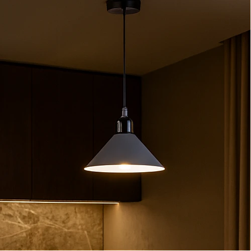 علاقي مودرن ابيض + رمادي E27*1