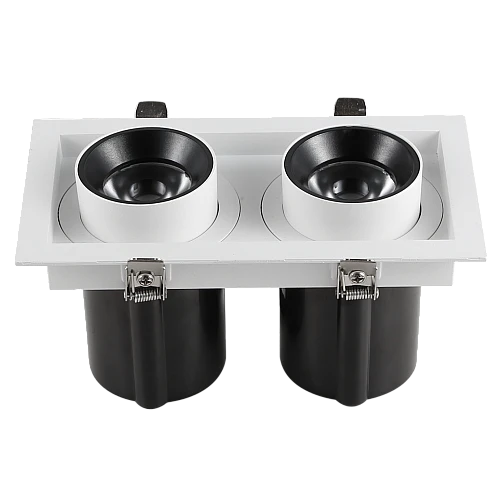 سبوت لايت جرم ابيض مع داخلي اسود لون الانارة أصفر مانع للتوهج متحرك مربع مجوز 30 واط 19*10 سم توفل