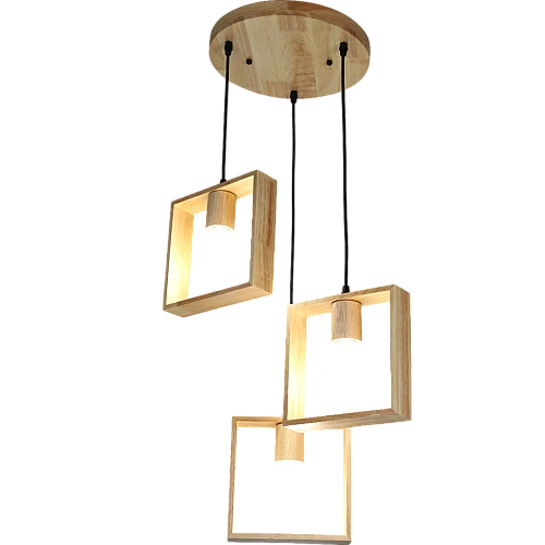  صورة منتج علاقي ثلاثي خشبي E27*3L موديل HA/C5881/3