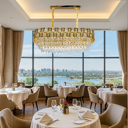 نجف مودرن ذهبي E14*10 مقاس 800*300 ملم