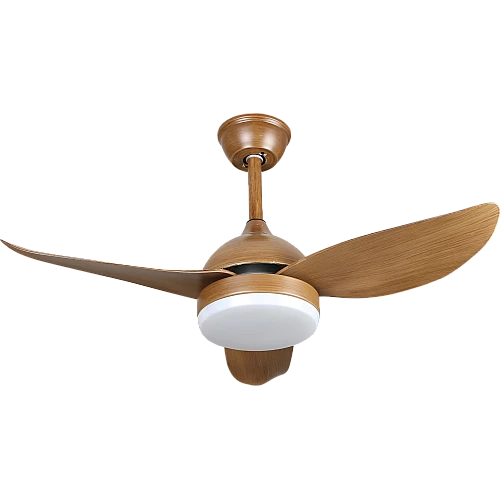 مروحة سقف مودرن مع غطاء خشبي لون الانارة 3اضاءات