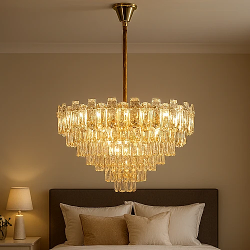 نجف مودرن ذهبي E14*15L مقاس 80 سم