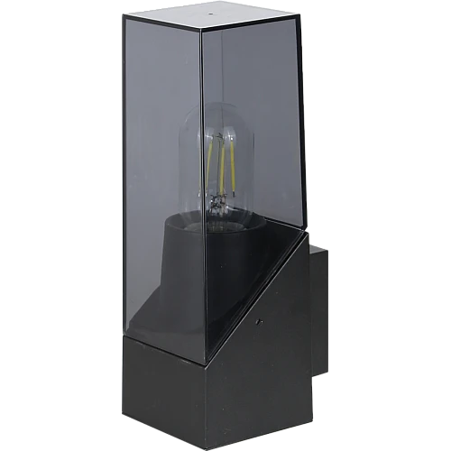 فانوس جداري اسود مع رمادي E27 مفرد