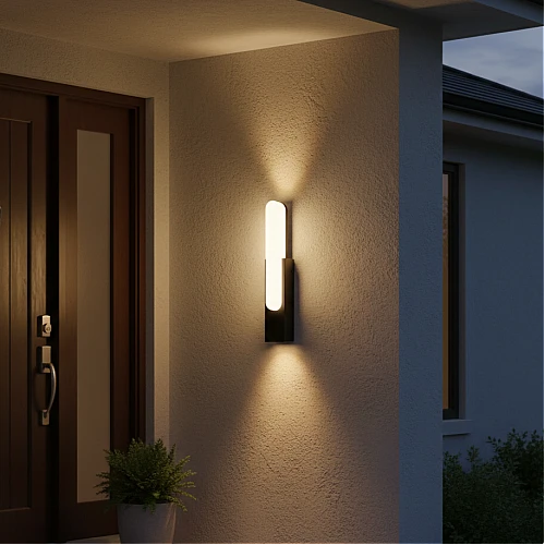 كشاف بوابة خارجي اسود لون الانارة اصفر 12W