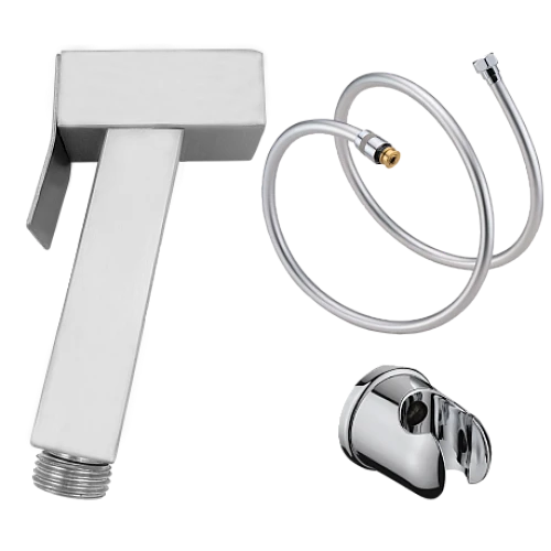 شطاف مربع ستانلس ستيل مع هوز ربل فضي