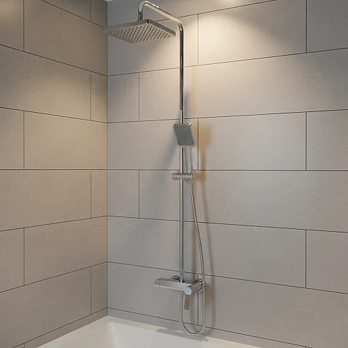 مساطر مع خلاط + سماعة مربع فضي