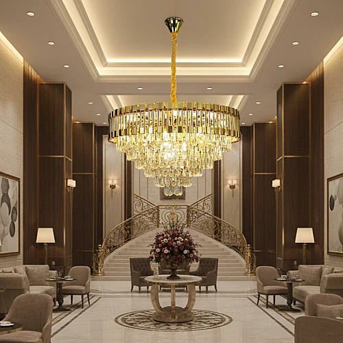 نجف مودرن ذهبي E14*15L مقاس 80 سم