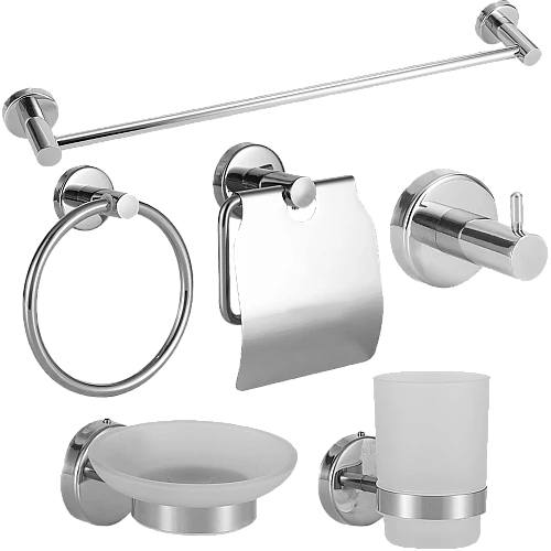 طقم اكسسوار مدور ستانلس ستيل 304 كروم