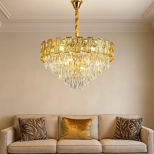 نجف مودرن ذهبي E14*9 مقاس 600 ملم