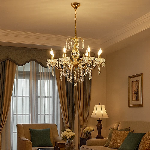 نجف مودرن شمعدان ذهبي + فضيE14*8