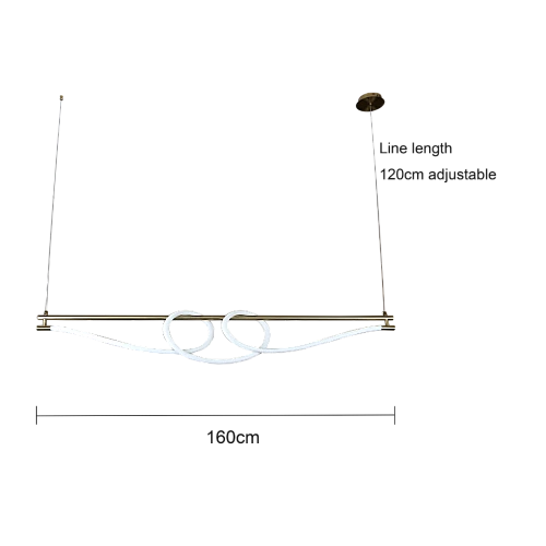 نجف مودرن زيتي لون الانارة اصفر 36 واط قطر 160 سم