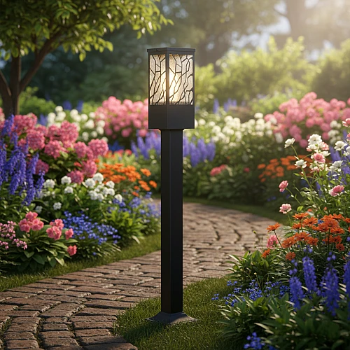 فانوس حديقة 1 متر خارجي اسود E27