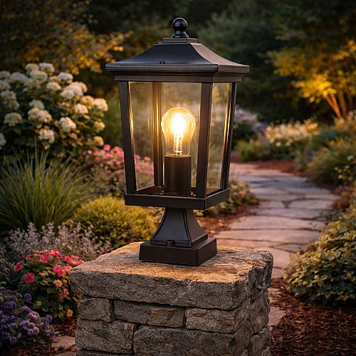 فانوس جلاسي غطاء لون اسود