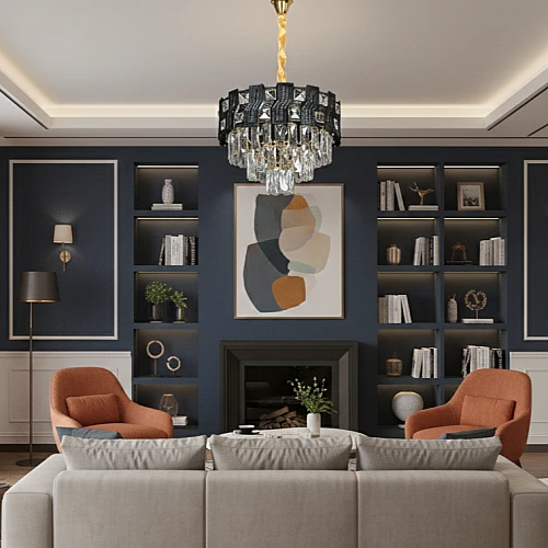 نجف مودرن اسود E14*5 مقاس 400 ملم