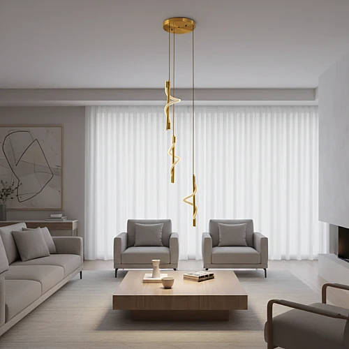 نجف مودرن زيتي لون الانارة اصفر 42 واط