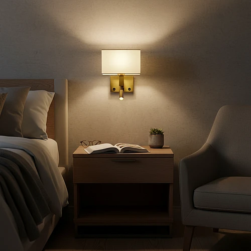 إضاءة أبليك حائط مودرن زيتي لون الانارة اصفر مع قاعدة لمبات تركيب E14*1