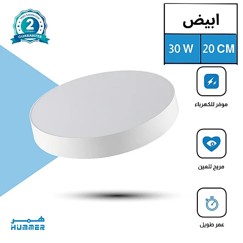 لطش ظاهر لون الانارة ابيض 30 واط 20 سم