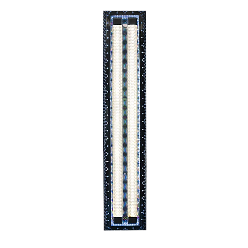 كشاف ديكوري لون الانارة 3اضاءات مقاس 120 سم مع فريم نيكل فضي إضاءة الاطار ازرق 75 واط