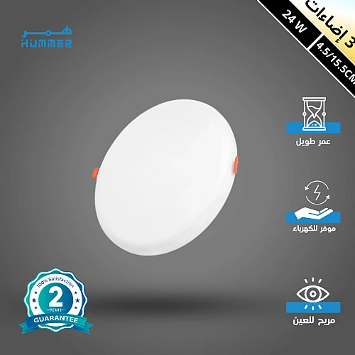 كشاف دفن بنل 3اضاءات متعددة المقاسات بين 4.5 الى 15.5 سم ثلجي 24 واط