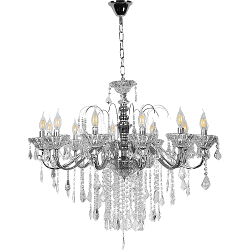 نجف مودرن شمعدان فضي مع شفاف E14*12