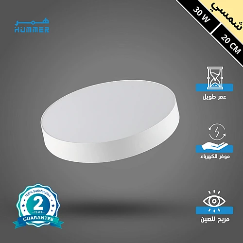 لطش ظاهر لون الانارة شمسي كريمي 30 واط 20 سم