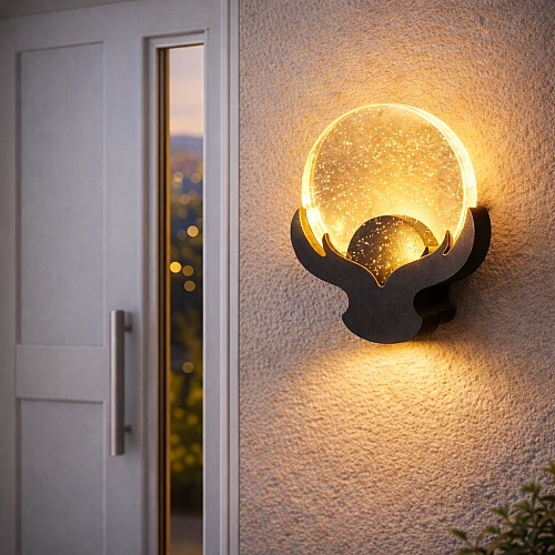 كشاف بوابة اسود لون الانارة اصفر