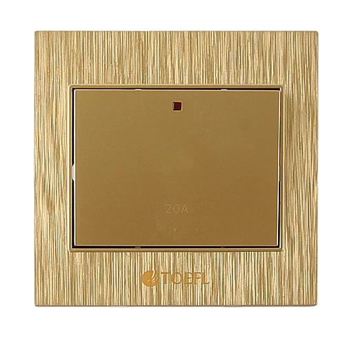 مفتاح سخان مربع 20 امبير لون ذهبي هادئ توفل