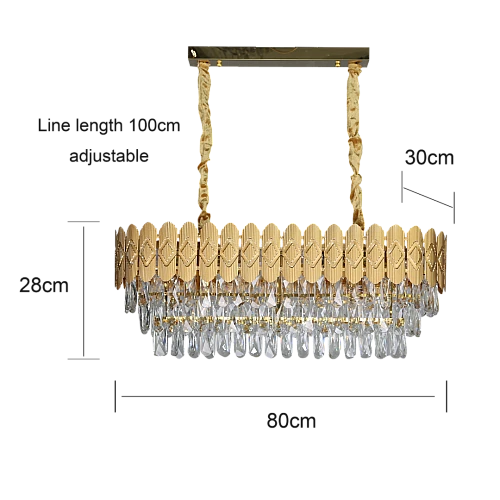 نجف مودرن ذهبي 800*300 E14*10L