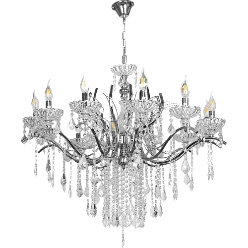 نجف مودرن شمعدان فضي مع شفاف E14*12