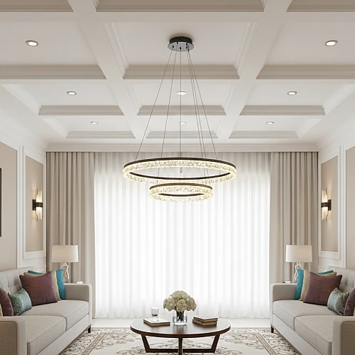 نجف مودرن مقاس 40*60 سم فضي لون الانارة 3اضاءات 75 واط