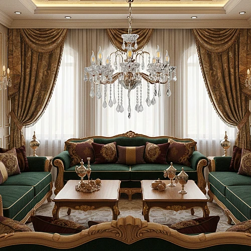 نجف مودرن شمعدان ذهبي + فضيE14*8