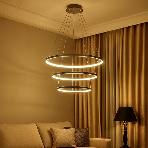 نجف مودرن فضي لون الانارة اصفر400*600*800 75 واط