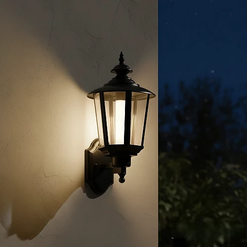 فانوس جداري جوهرة الحديقة  الشكل اسود مميز تصميم عملي مفرد لمبة قاعدة E27 قابلة لإستبدال