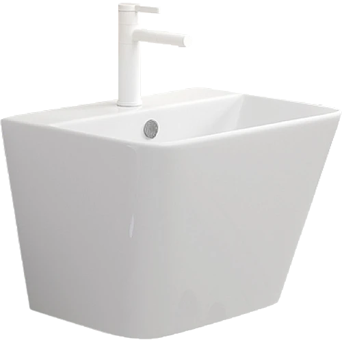 مغسلة تعليق مربع ابيض (تُضاف رسوم الأوزان الثقيلة)