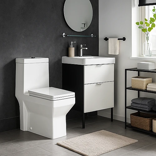 كرسي افرنجي مربع عريض 25 سم ابيض (تُضاف رسوم الأوزان الثقيلة)