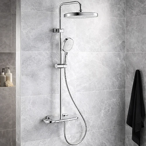 مسطرة مع خلاط نحاس كروم