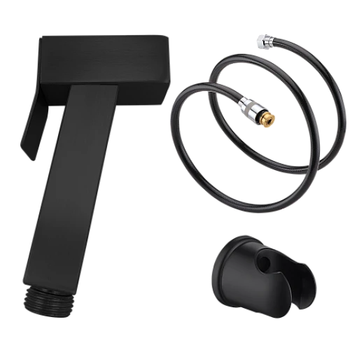 شطاف مربع ستانلس ستيل مع هوز ربل اسود