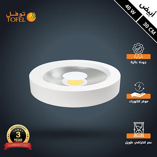 كشاف لطش COB لون الانارة ابيض 30 سم 40 واط توفل