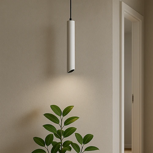 سلندر علاقي اسطواني طويل مفرد ابيض + اسود قطر 55*400 ملم لمبة نوع GU10