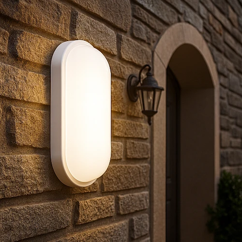 كشاف بيضاوي لون الانارة شمسي كريمي سادة 20 واط