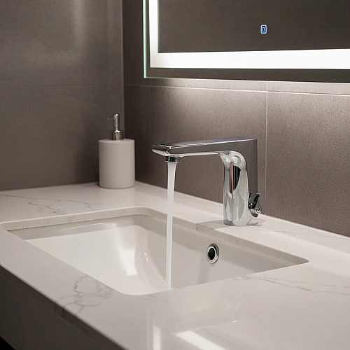 خلاط مغسلة نحاس ذكي يعمل بالمستشعر سنسر بالبطارية كروم