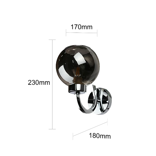 إضاءة ابليك حائط مودرن فضي E27*1L