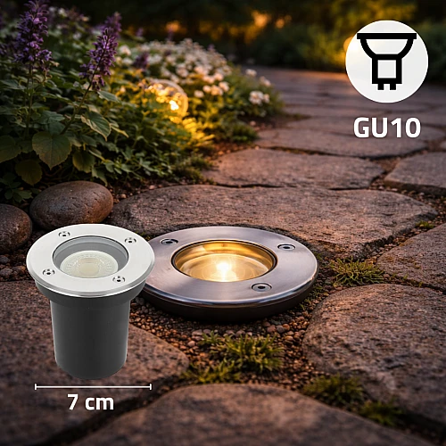كشاف دفن ارضي غاطسة نوع لمبة GU10 مقاس 7 سم