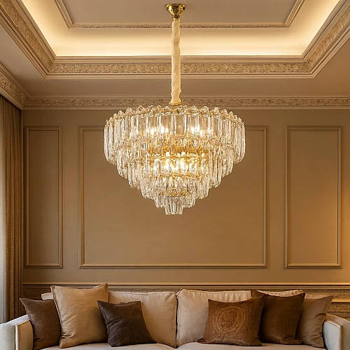 نجف مودرن ذهبي E14*9 مقاس 600 ملم